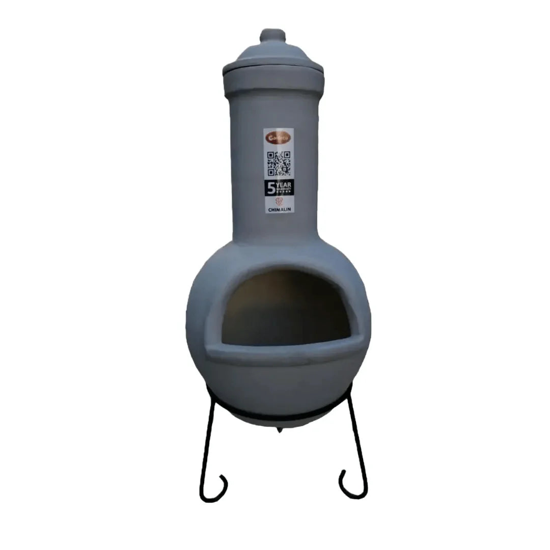 Gardeco Sempra Glazed Light Grey Large Mexican Chimenea