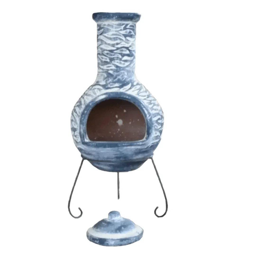Gardeco Olas Blue & Grey Authentic Mexican Chimenea