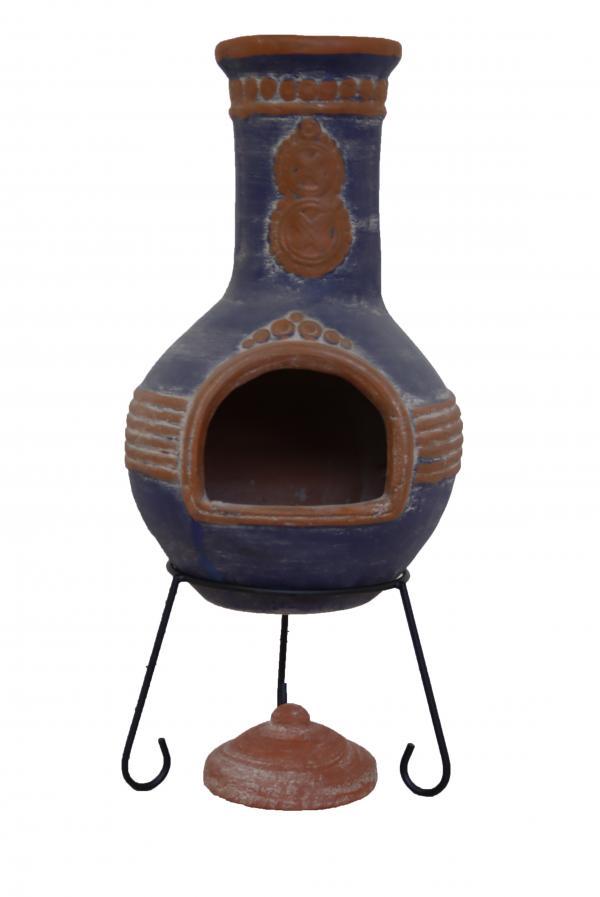 Gardeco Blue & Orange Azteca Authentic Mexican Chimenea XL