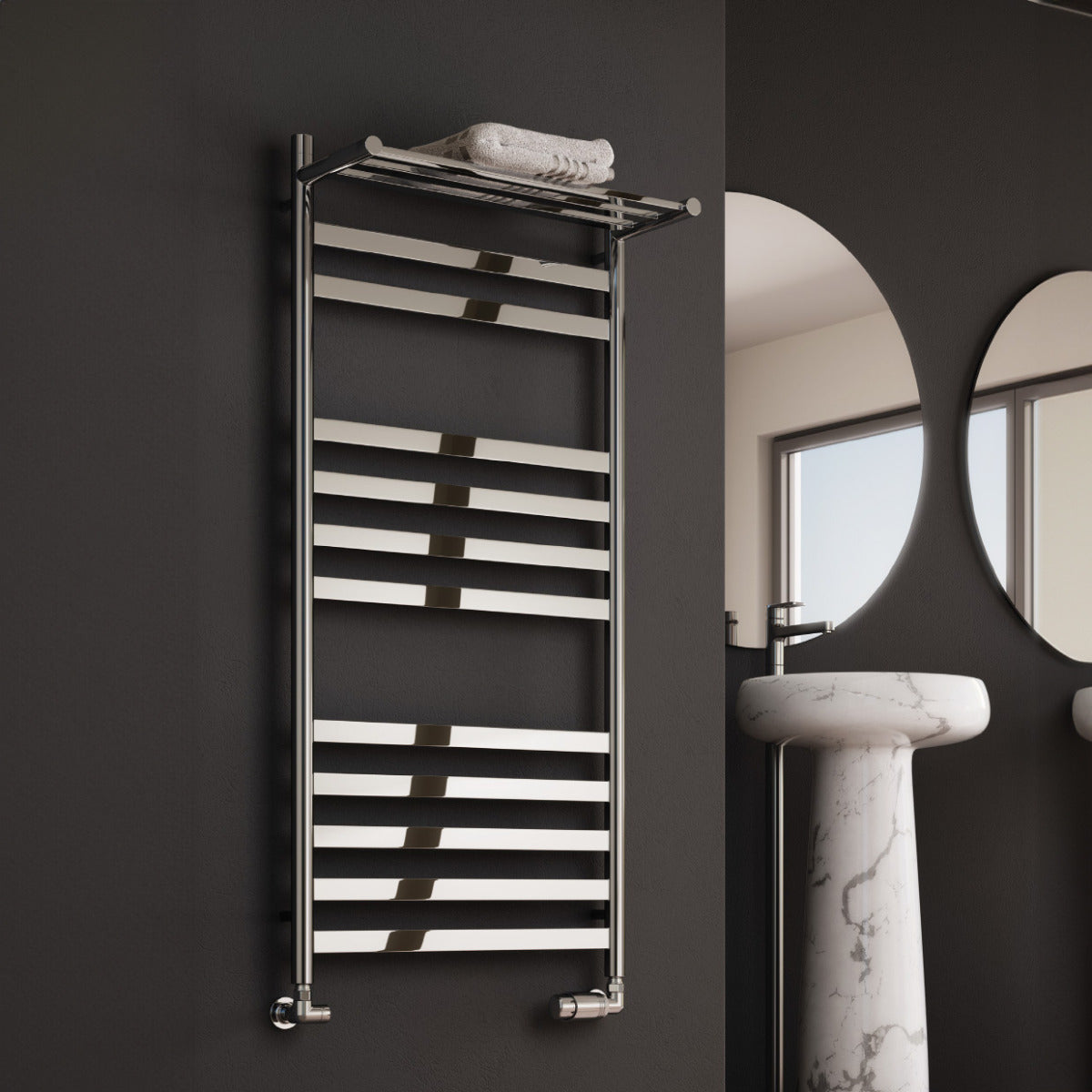 Reina Alento Polished Stainless Steel Heated Towel Rail | 1 colour, 3 sizes