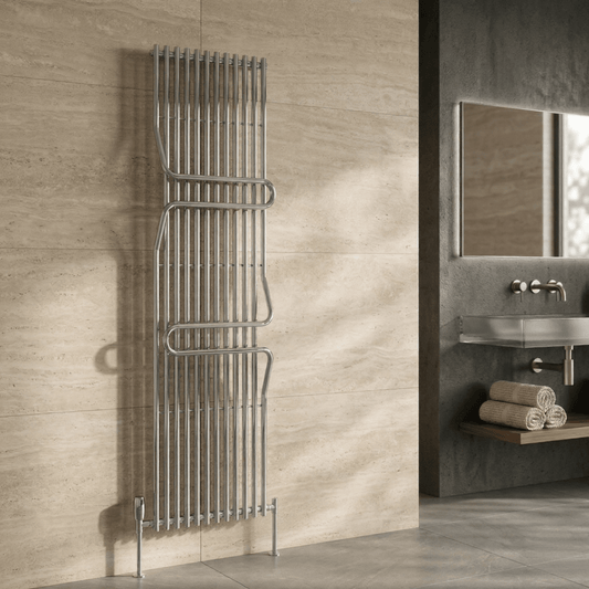 Reina Aletta Steel Vertical Bathroom Radiator 1800H x 500W in 1800H x 500W