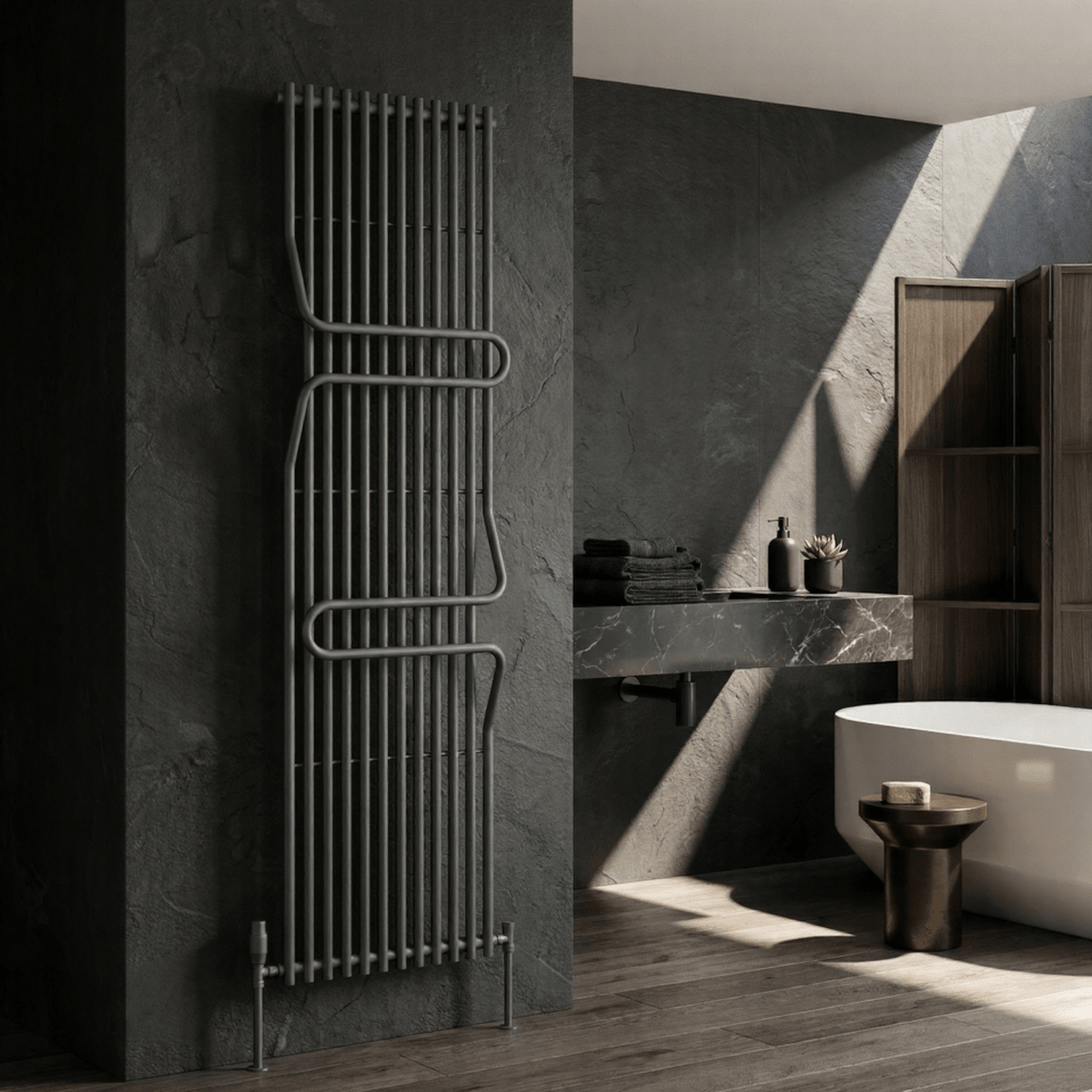 Reina Aletta Steel Vertical Bathroom Radiator 1800H x 500W in 1800H x 500W