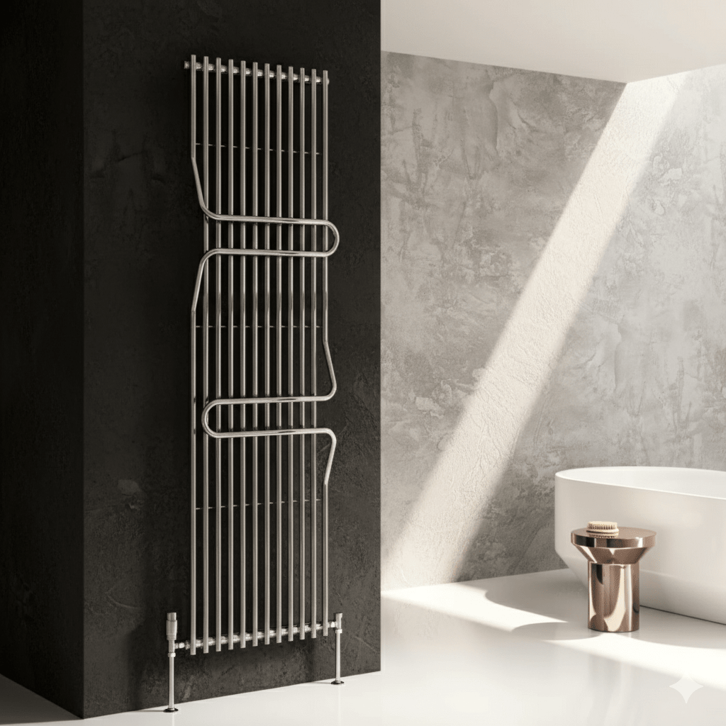 Reina Aletta Steel Vertical Bathroom Radiator 1800H x 500W in 1800H x 500W