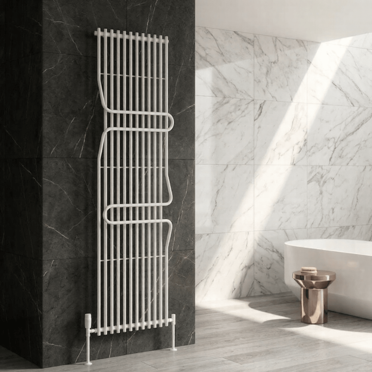 Reina Aletta Steel Vertical Bathroom Radiator 1800H x 500W in 1800H x 500W