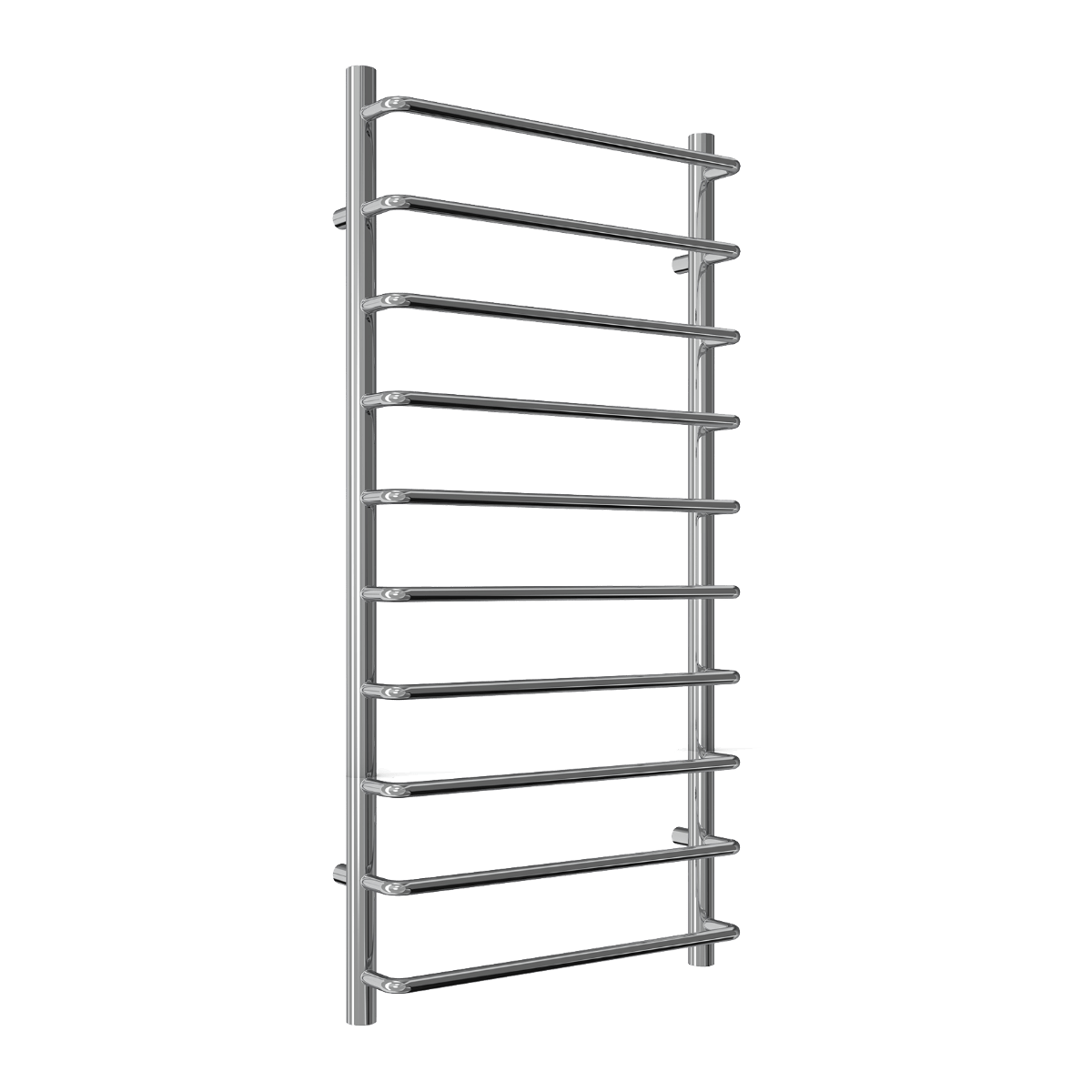 Reina Aliano Steel Wall Mounted Chrome Silver Towel Radiator in 1000H x 500W