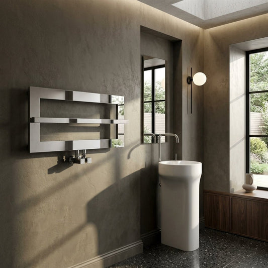 Reina Breno Chrome Steel Towel Radiator in Chrome