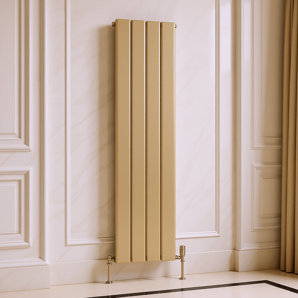 Reina Caldaro Aluminium Slim Vertical Radiator in Brass in 1800H x 370W