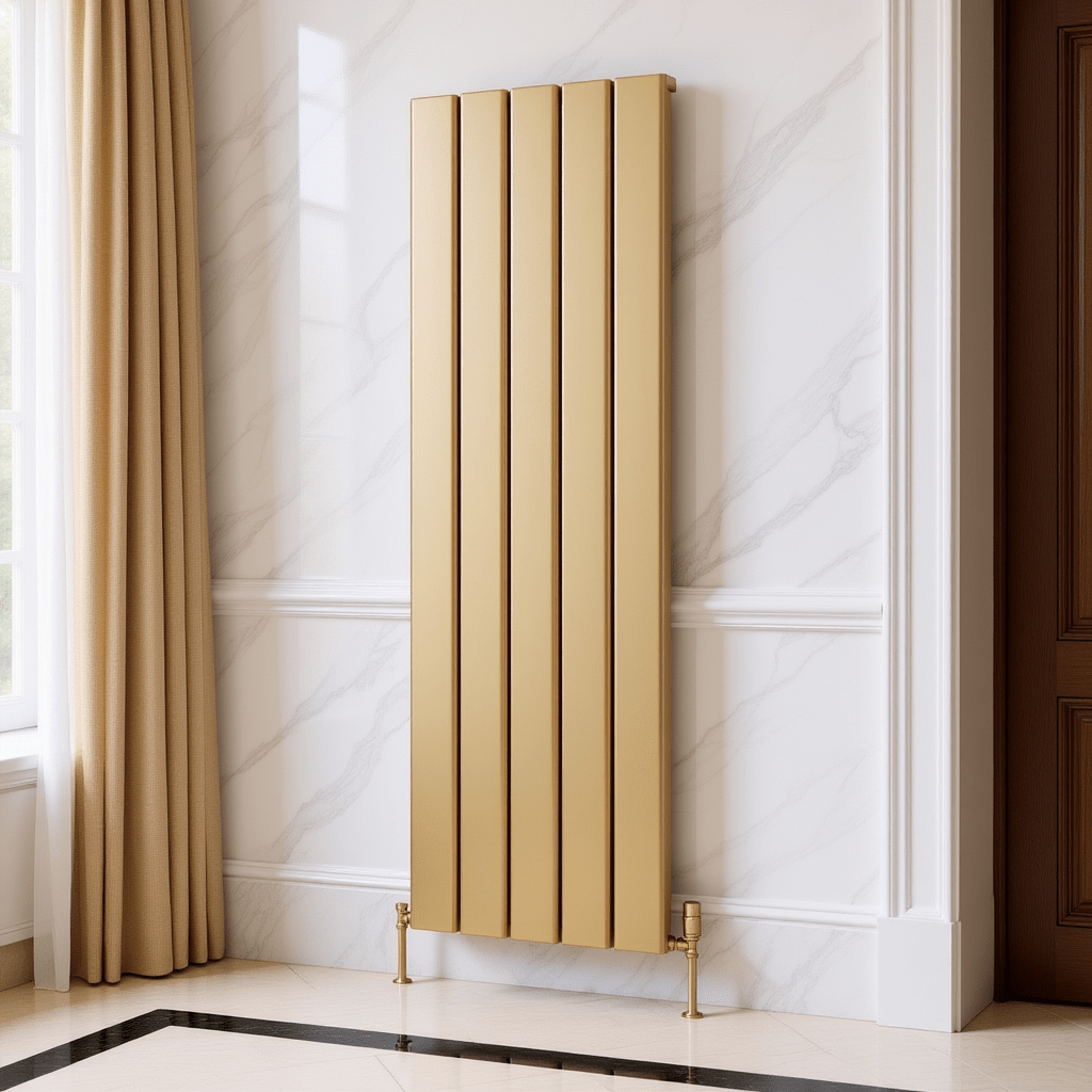 Reina Caldaro Aluminium Slim Vertical Radiator in Brass in 1800H x 620W