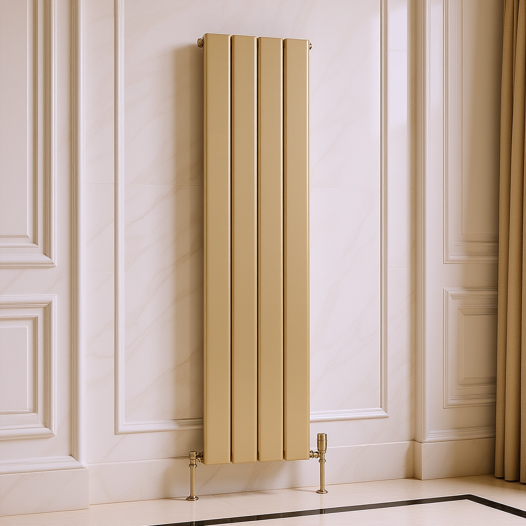 Reina Caldaro Aluminium Slim Vertical Radiator in Brass | 1 colour, 3 sizes