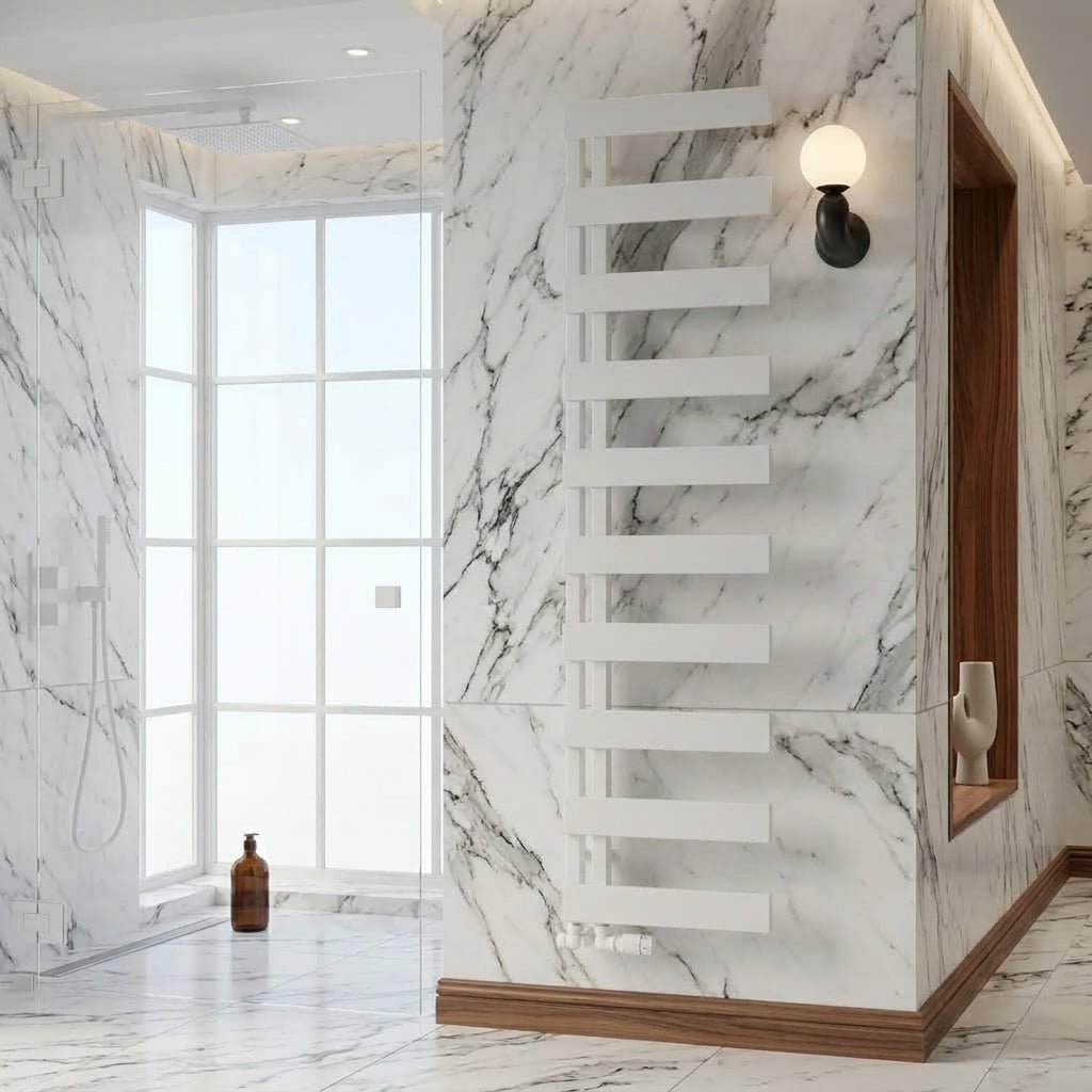 Reina Carpena Aluminium Ladder Towel Radiator in White