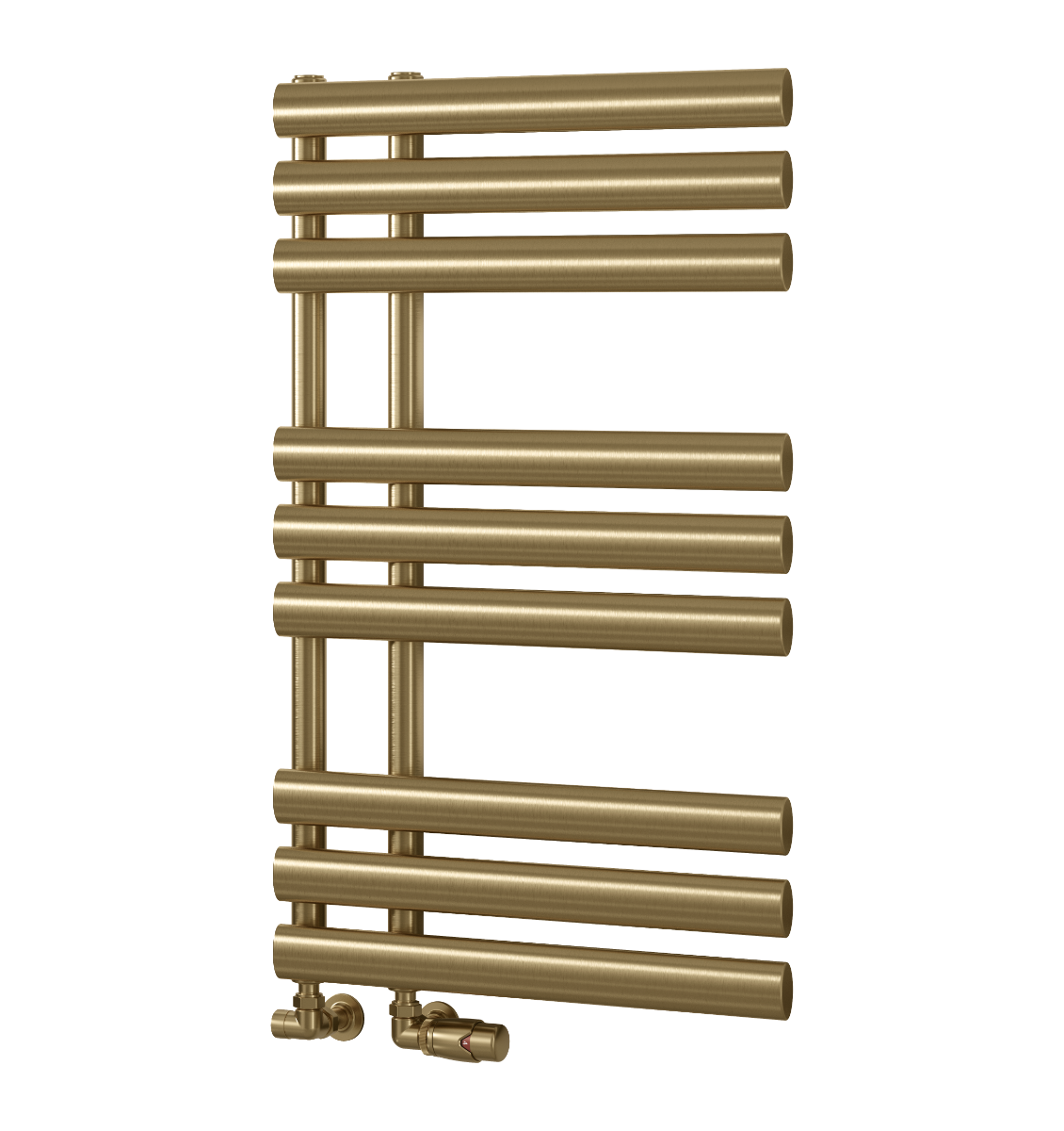Reina Chisa Contemporary Heated Towel Rail in Brushed Brass