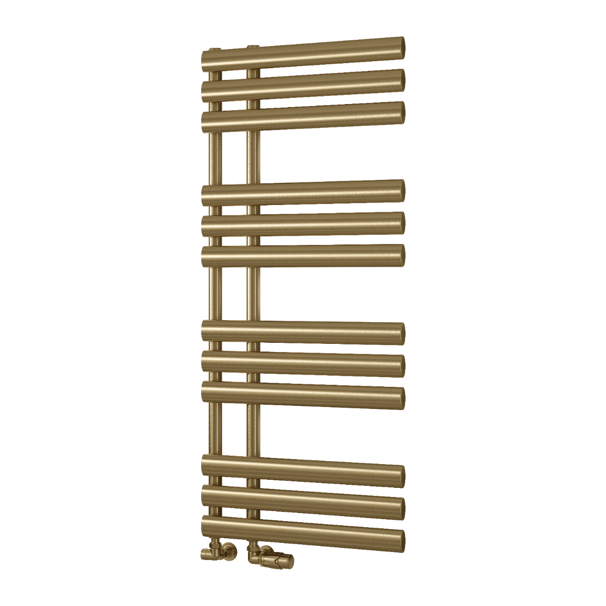 Reina Chisa Contemporary Heated Towel Rail in Brushed Brass in 820H x 500W