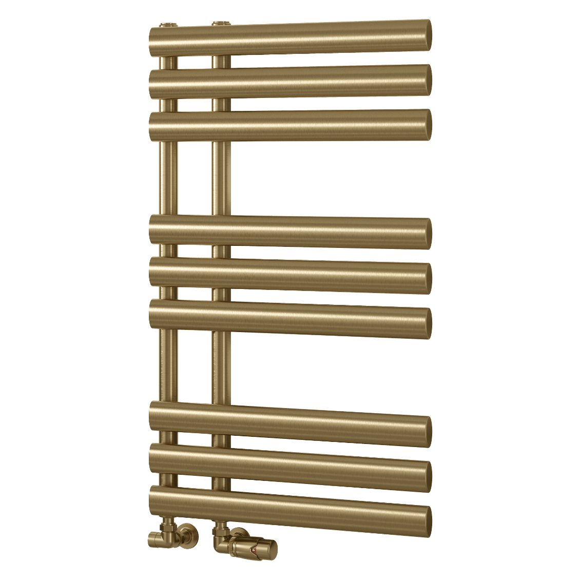 Reina Chisa Contemporary Heated Towel Rail in Brushed Brass in 820H x 500W