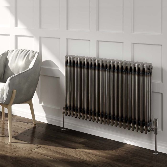 Reina Colona 2 Column Horizontal Radiator in Raw Steel Lacquer