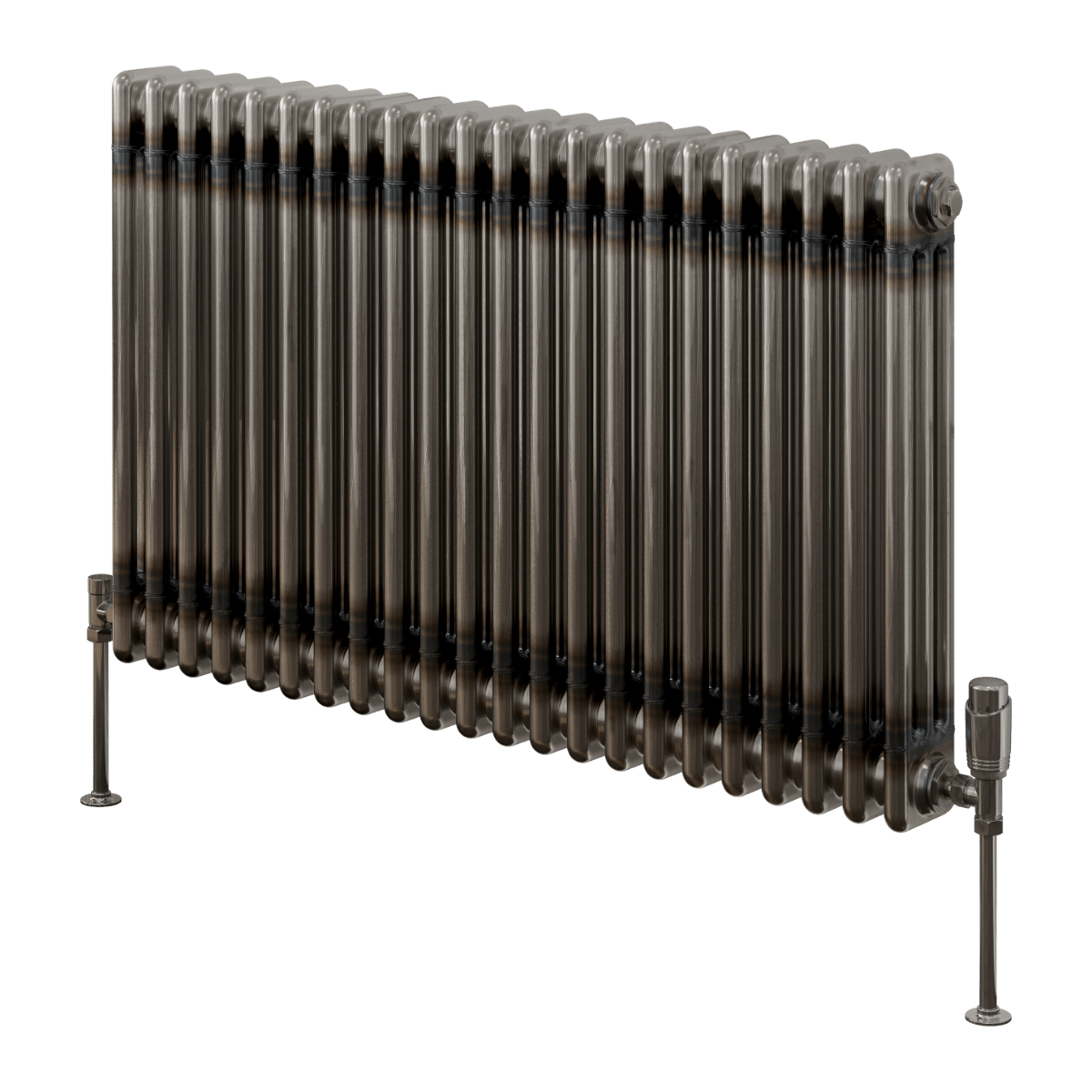 Reina Colona 3 Column Horizontal Steel Radiator in Raw Steel Lacquer