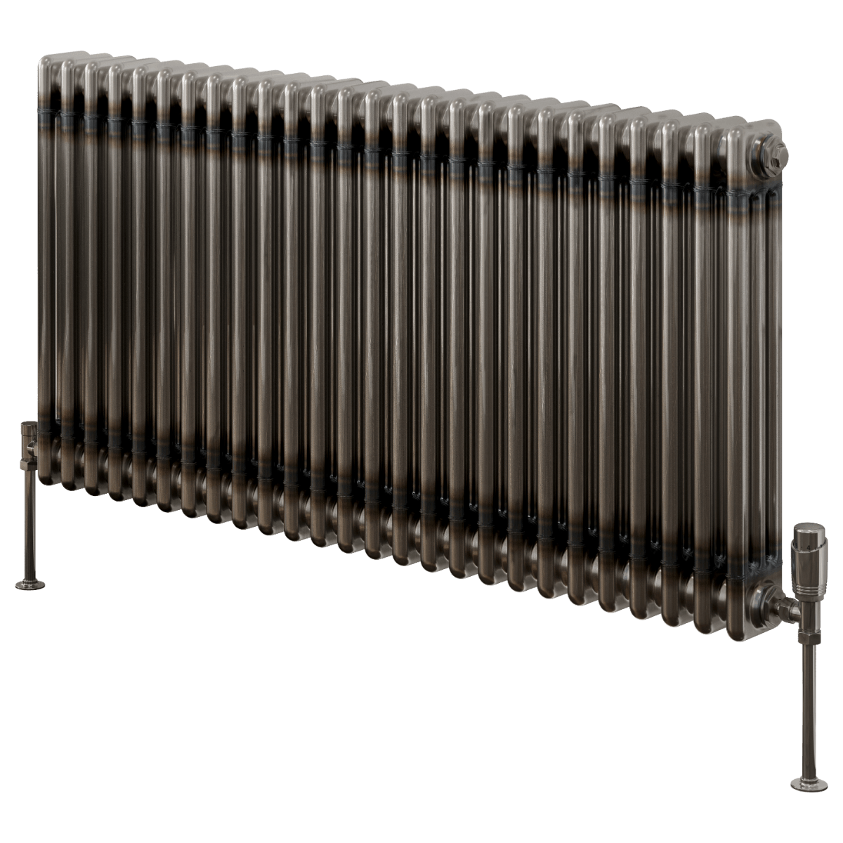 Reina Colona 3 Column Horizontal Steel Radiator in Raw Steel Lacquer