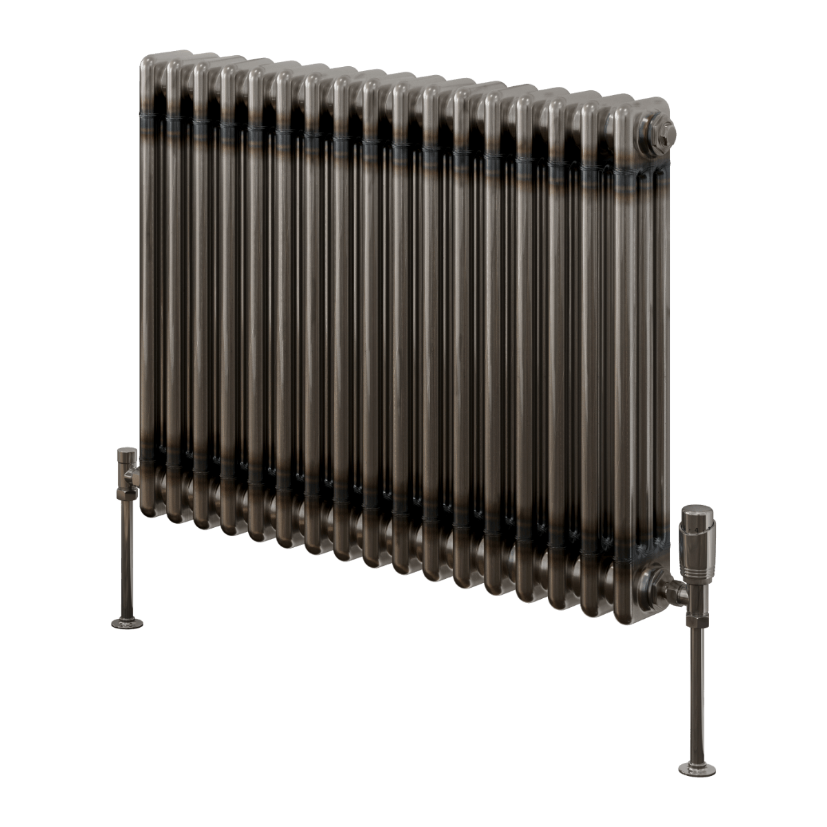 Reina Colona 3 Column Horizontal Steel Radiator in Raw Steel Lacquer