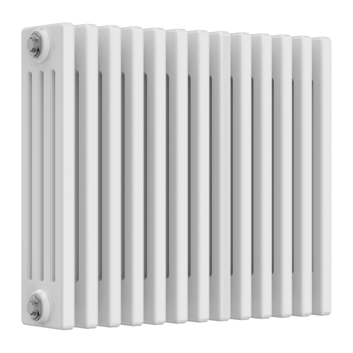 Reina Colona 4 Column Horizontal Steel Radiator in White in White