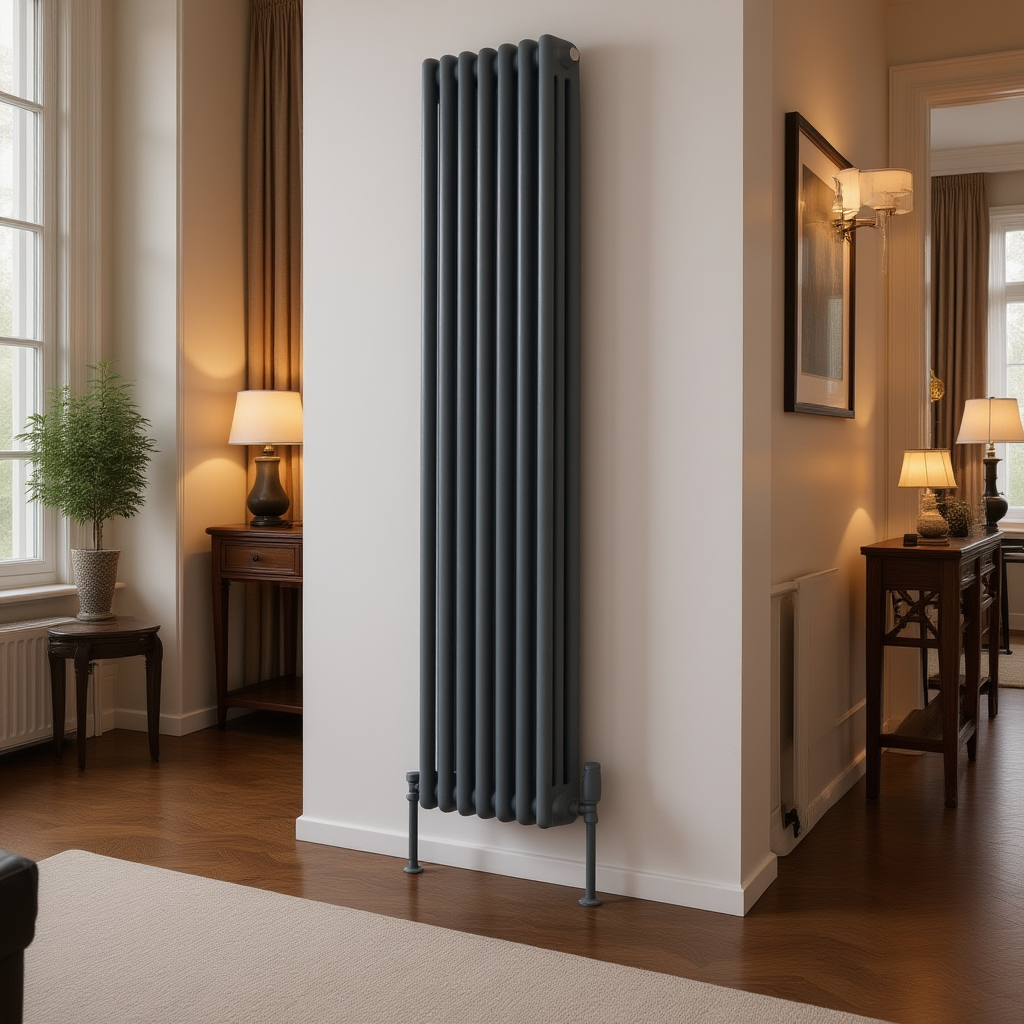 Reina Colona Vertical Mild Steel Column Radiator in Anthracite | 1 colour, 6 sizes