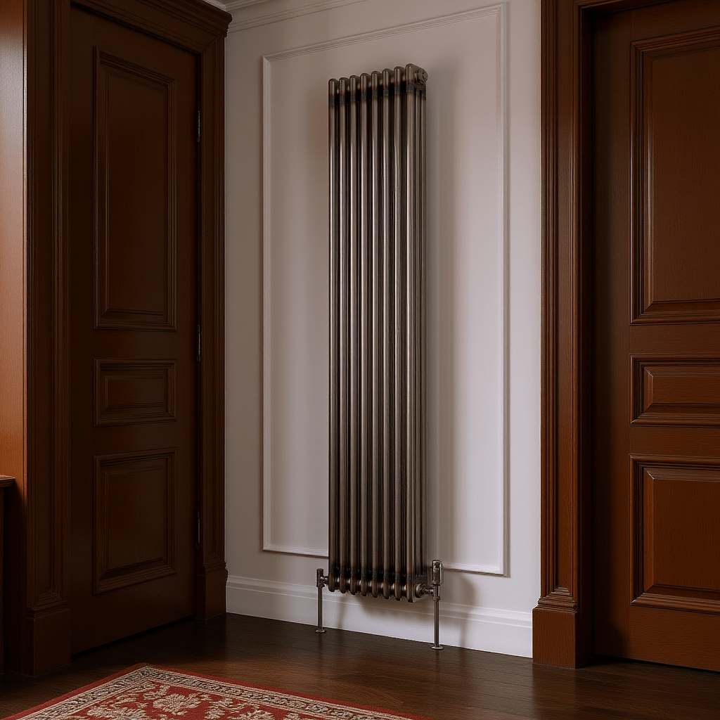 Reina Colona Vertical Mild Steel Column Radiator in Raw Steel Lacquer