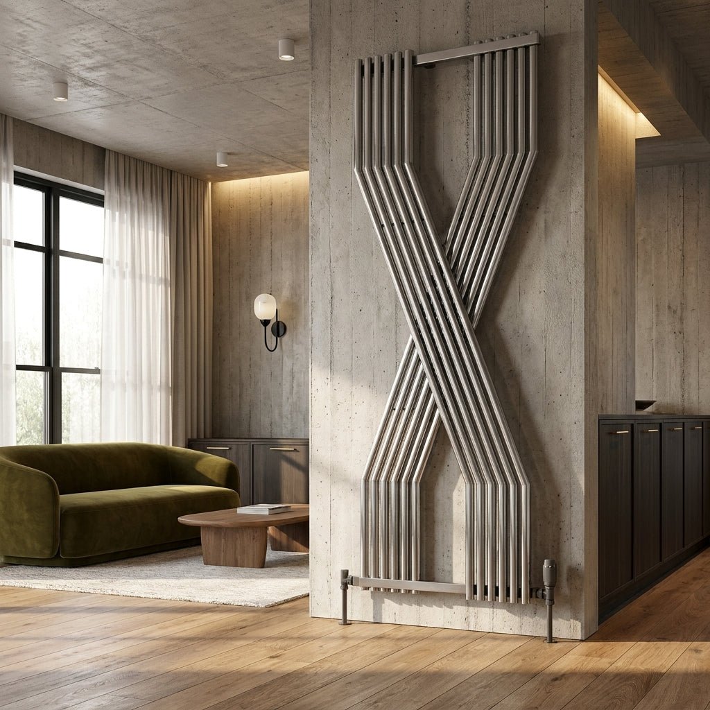 Reina Coredo Vertical Modern Designer Radiator in Anthracite