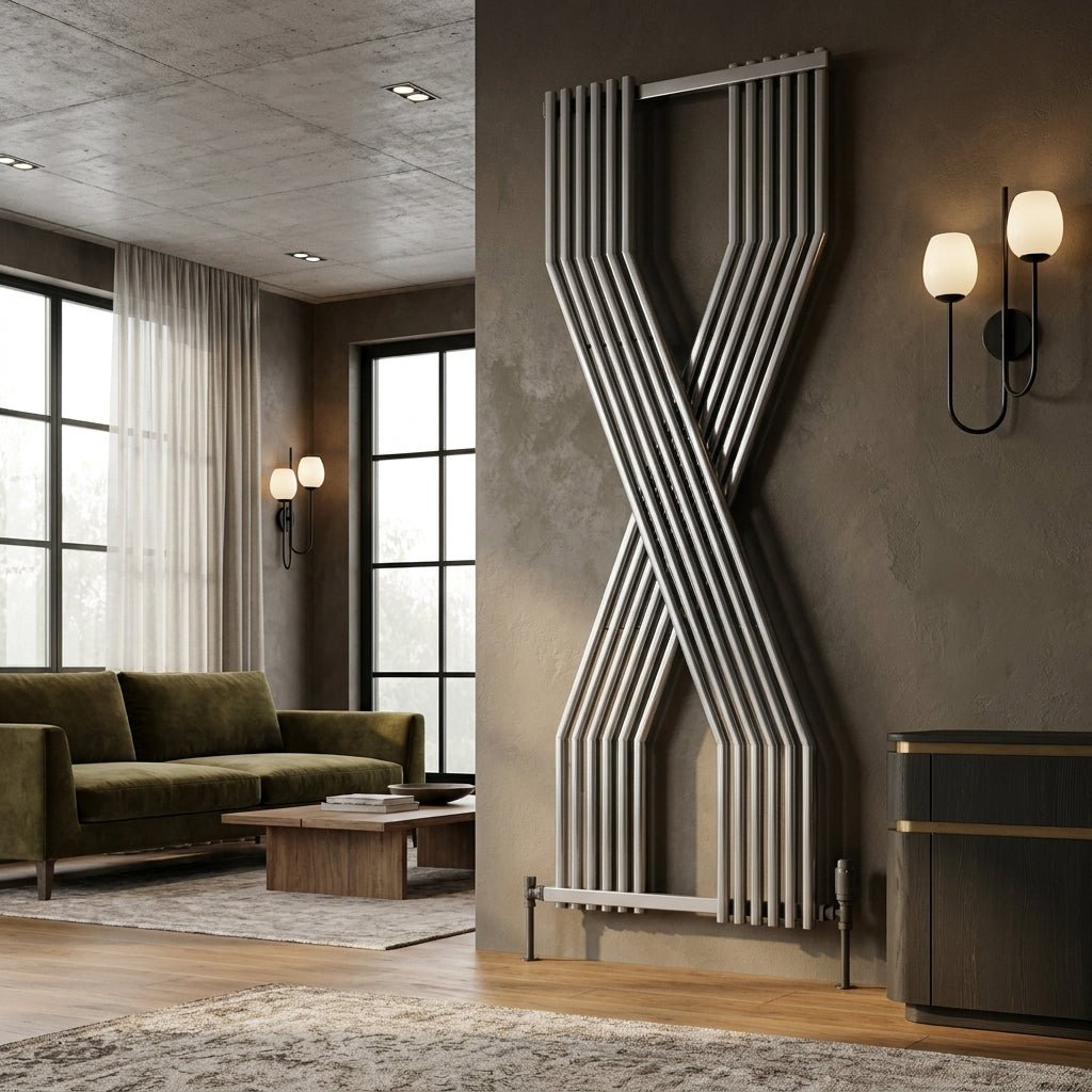 Reina Coredo Vertical Modern Designer Radiator in Chrome