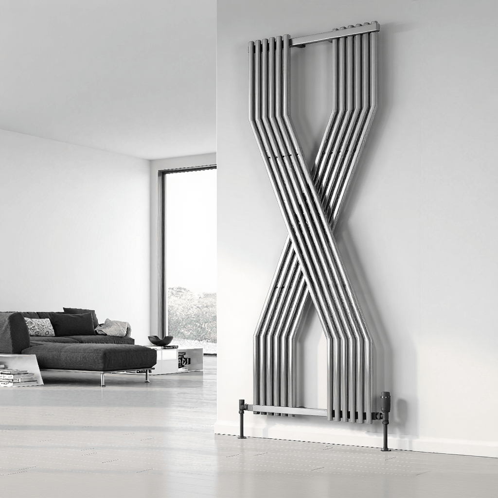 Reina Coredo Vertical Modern Designer Radiator in Chrome