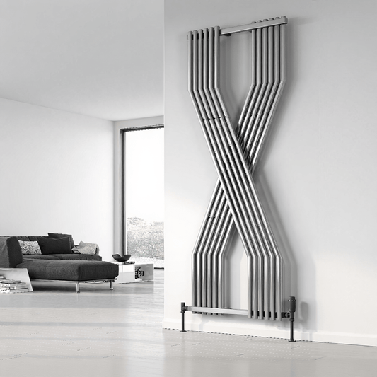 Reina Coredo Vertical Modern Designer Radiator in Chrome