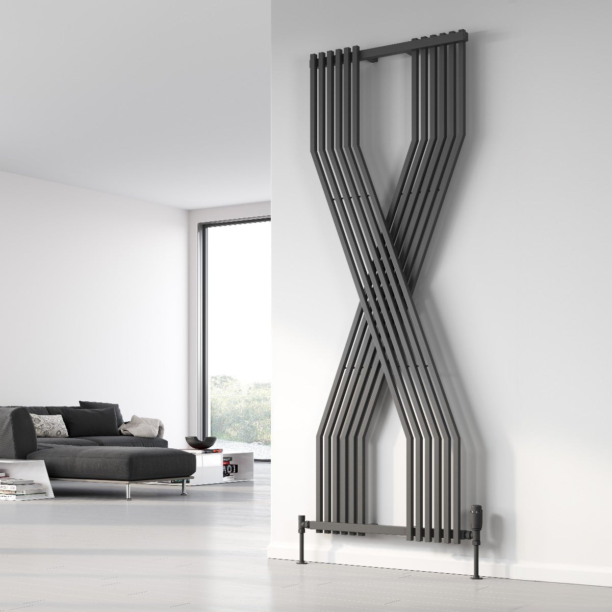 Reina Coredo Vertical Modern Designer Radiator in Chrome