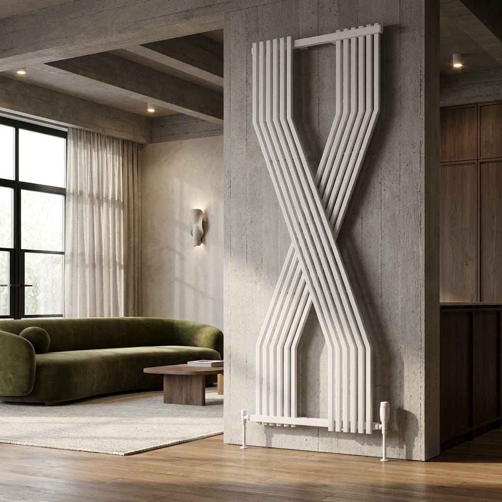 Reina Coredo Vertical Modern Designer Radiator in White