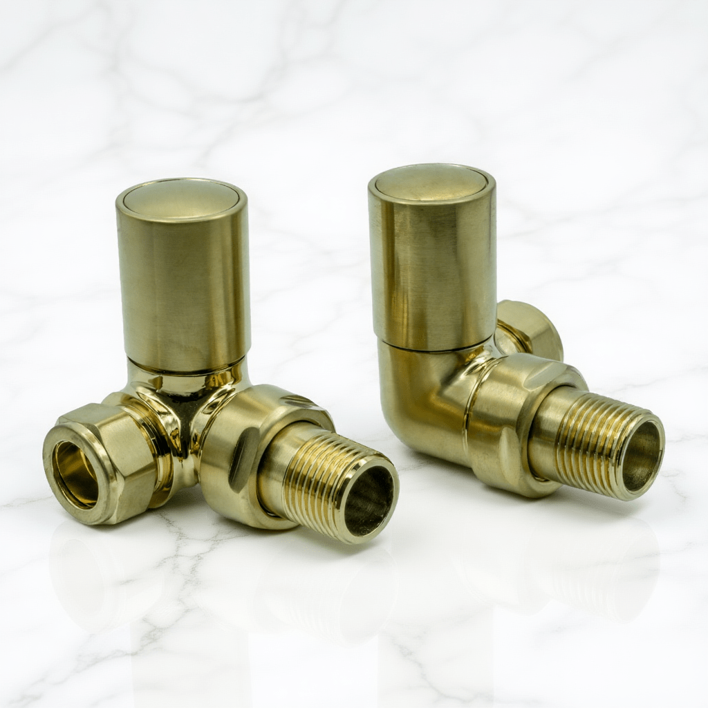 Reina Crova Corner Valves in Brushed Brass