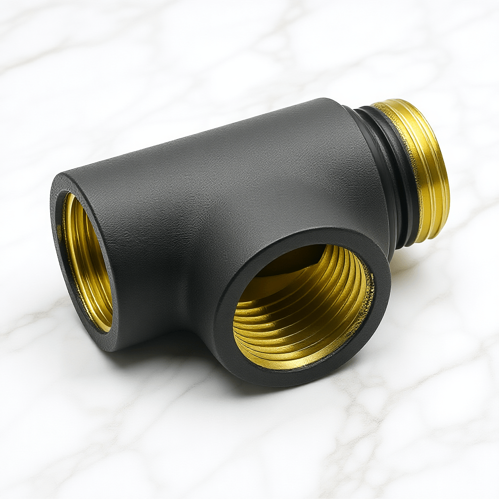 Reina Dual Fuel T - Piece Pipe Connector in Anthracite