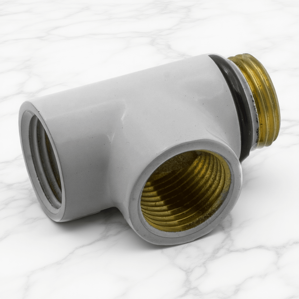 Reina Dual Fuel T - Piece Pipe Connector in White