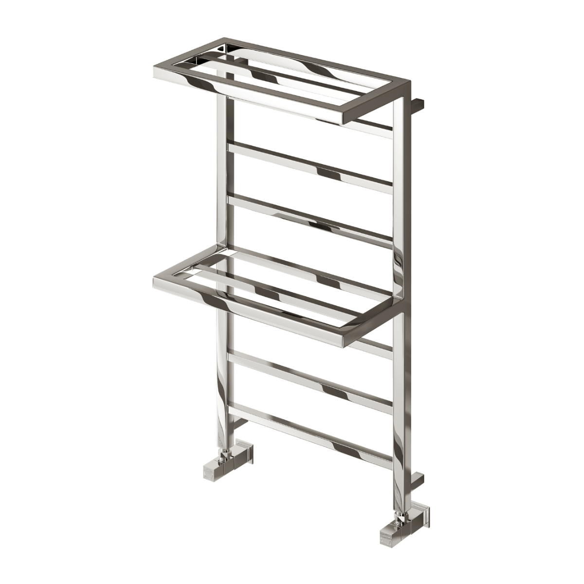 Reina Elvina Double Stainless Steel Heated Towel Shelf in Chrome in Polished Steel
