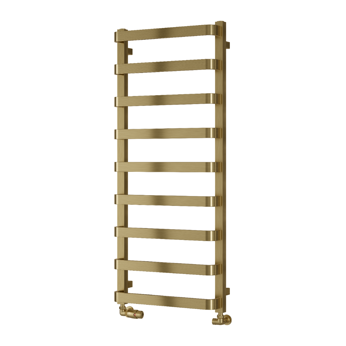 Reina Flora Brushed Brass Wall Mounted Ladder Bathroom Radiator | 1 colour, 3 sizes