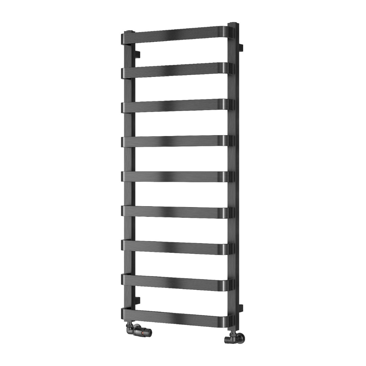 Reina Flora Gun Metal Wall Mounted Ladder Steel Bathroom Radiator in 1200H x 500W
