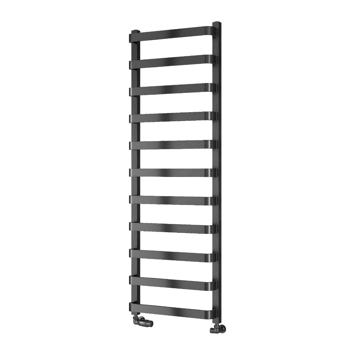 Reina Flora Gun Metal Wall Mounted Ladder Steel Bathroom Radiator in 1500H x 500W