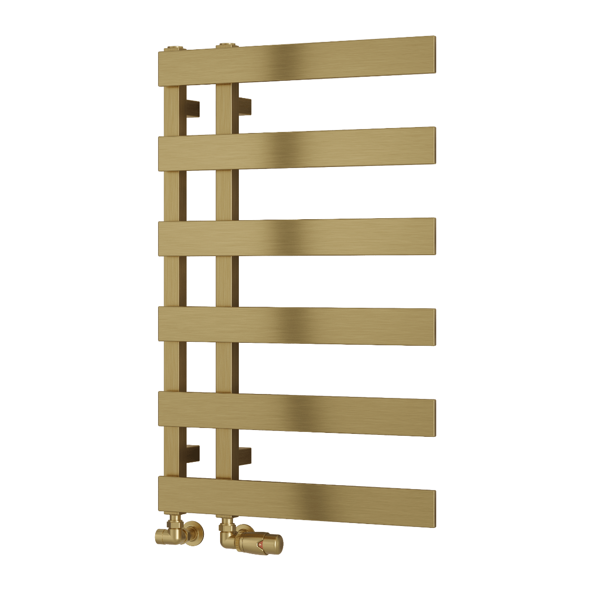Reina Florina Trendy Brushed Brass Bathroom Towel Radiator in 1525H x 500W