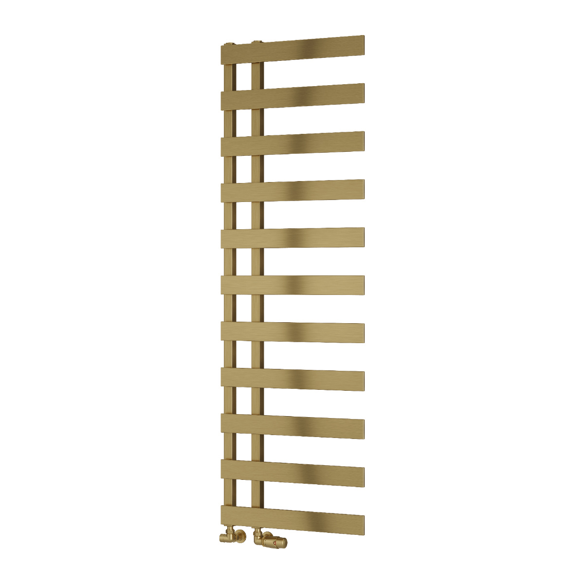 Reina Florina Trendy Brushed Brass Bathroom Towel Radiator in 1525H x 500W