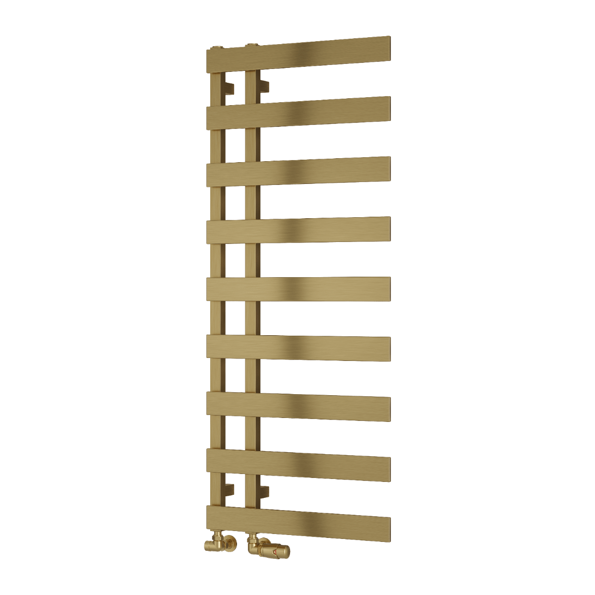 Reina Florina Trendy Brushed Brass Bathroom Towel Radiator in 1525H x 500W