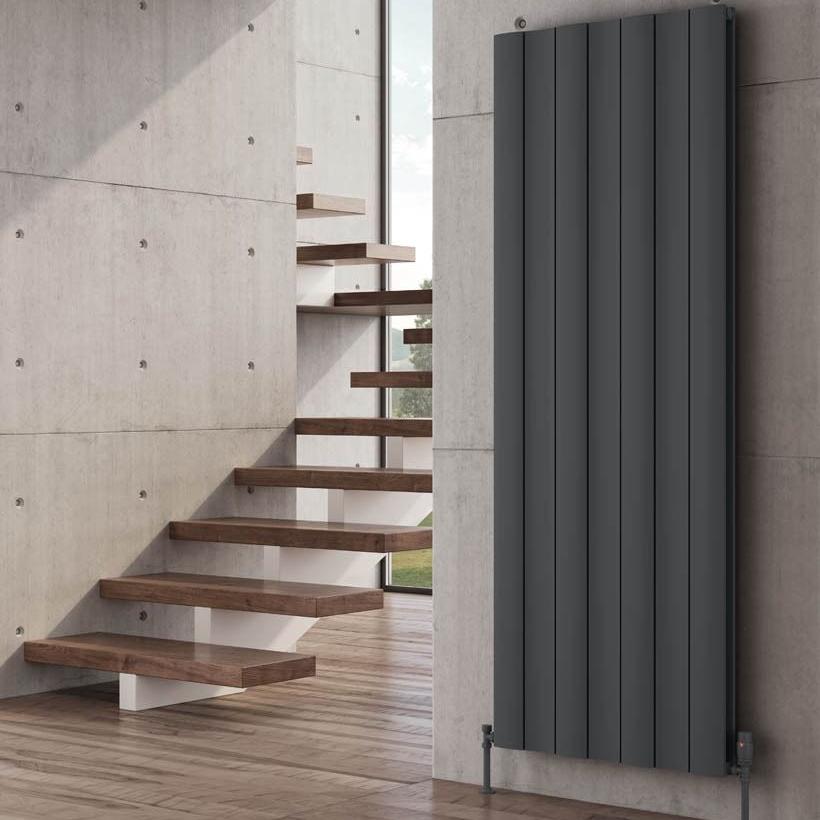 Reina Gio Minimalist Vertical Aluminium Radiator in Double 1800H x 470W