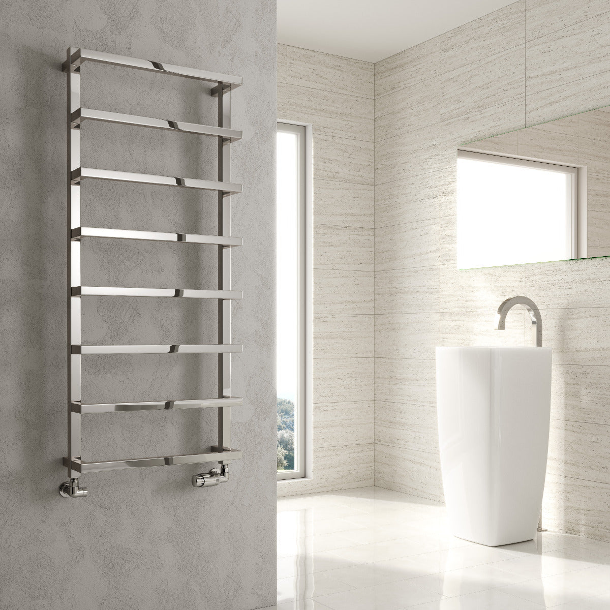 Reina Glora Contemporary Heated Bathroom Towel Rail