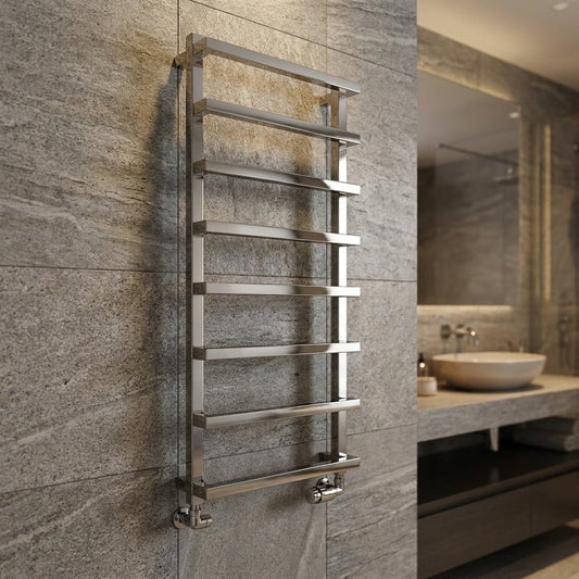 Reina Glora Contemporary Heated Bathroom Towel Rail in 1195H x 500W