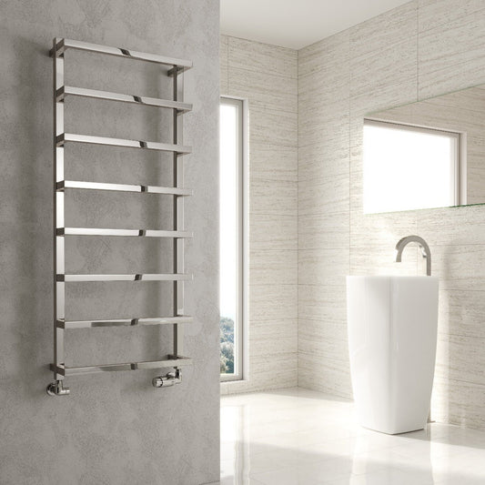 Reina Glora Contemporary Heated Bathroom Towel Rail in 1195H x 500W