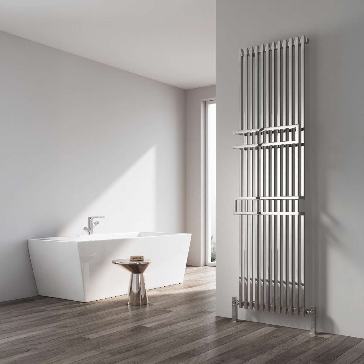 Reina Grande Modern Vertical Mild Steel Bathroom Radiator in 1800H x 500W