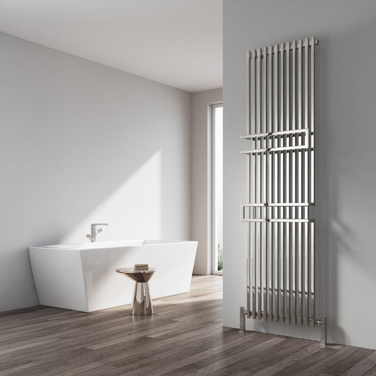 Reina Grande Modern Vertical Mild Steel Bathroom Radiator in 1800H x 500W