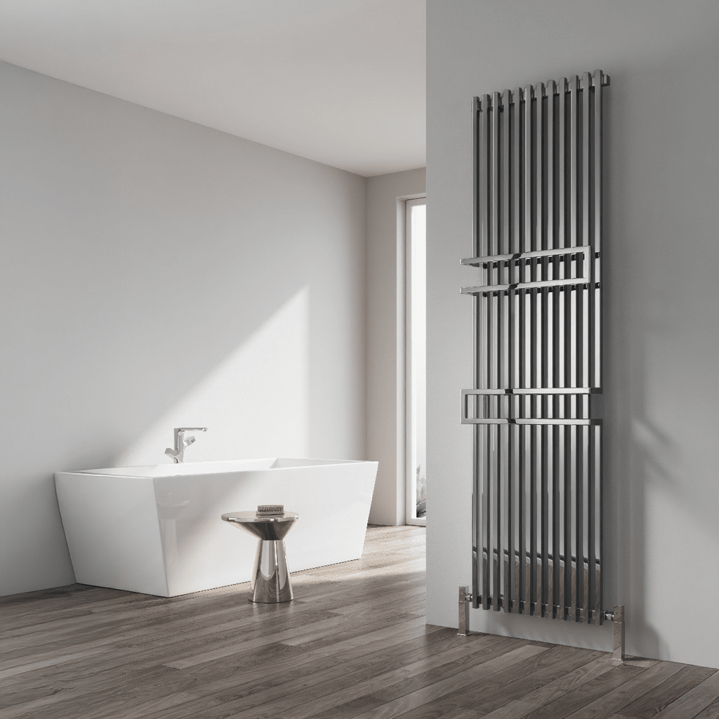 Reina Grande Modern Vertical Mild Steel Bathroom Radiator in 1800H x 500W