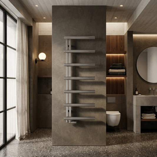 Reina Grosso Cylinder Ladder Bar Steel Towel Radiator in 850H x 500W