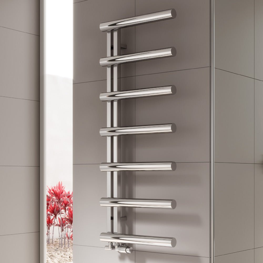 Reina Grosso Cylinder Ladder Bar Steel Towel Radiator in 850H x 500W