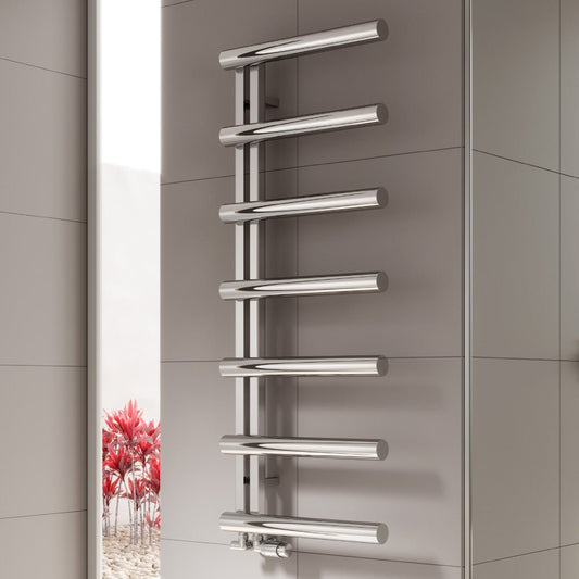 Reina Grosso Cylinder Ladder Bar Steel Towel Radiator in 850H x 500W